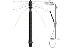 Sadodo Silicone Shower Cleaner,Long 24CM Shower Douche Nozzle Cleansing,Anal Rinse Vaginal Cleaning for Men and Women,8 Holes,Vaginal Irrigation, Black