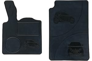 Auto Accessori Lupex - Juego de 2 alfombrillas de goma para coche Smart 450 Serie 1, aptas para todo tipo de clima, color negro, con contorno delantero