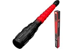 Physix Gear Sport Massageroller mit Griff Selbstmassage Faszienstab bei Muskelschmerzen & Verspannung Faszienrolle mit Griff für Nacken Rücken & Beine Faszienroller Massagestick ROT