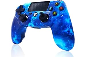 CHENGDAO Mando inalámbrico para PS4, Gamepad Double Shock de Alto Rendimiento Compatible con Playstation 4 / Pro/Slim/PC con Cable de Carga - Blue