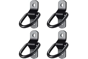 Disnace 4 Piezas Anillos de Amarre D, Gancho de Anillo D de Amarre Anillo, Anclaje de Amarres de AnilloD, Anclaje Pared para Remolques Camiones Barcos Autos Camping, Carga hasta 300kg