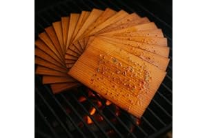 CEDAR ALPHA 12 Pk Cedar Planks for Grilling Salmon, 10"x5.5" Old Growth Solid Pacific Cedar, Better Aroma Cedar Flavor to Salmon, Fish, Seafood, Meat,Veges. Completely Smooth Surfaces.