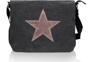 Glamexx24 Homme Femme Sac Pochette Crossbody Sac à Main Sac à Bandoulière Sac de Transport avec Motif étoile