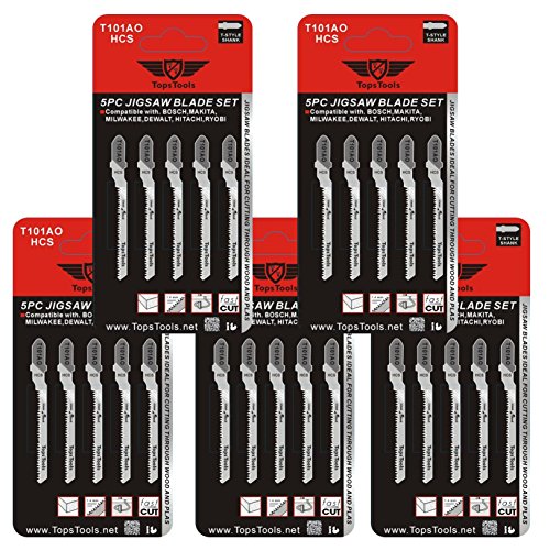25 X Topstools T101ao Straight And Curved Cuts Jigsaw Blades For