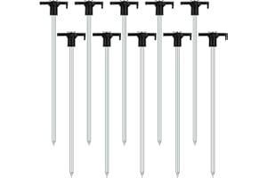 YAMITORA 10er Heringe Erdnägel Stabil, Zeltheringe Sturmsicher, Zeltheringe Stahl Erdnägel, Hering Camping, Hering Zelt Stabil, Stark Zelt Heringe für Harte Böden Wald,Wiesen Gras, Sandboden Schwarz