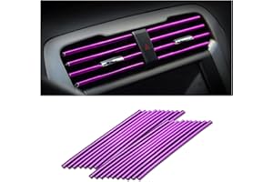 8sanlione Car Air Conditioner Decoration Strip for Vent Outlet, 20 Pieces Universal Waterproof Bendable Polyvinyl Chloride Trim Decoration, Suitable for Most Car - Interior Accessories (Purple)