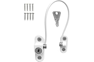 SCHLOSSER TECHNIK 2 x UPVC Window Cable Restrictor Lock with Screws Child & Baby Safety Security Wire Tested to British Standards (White)