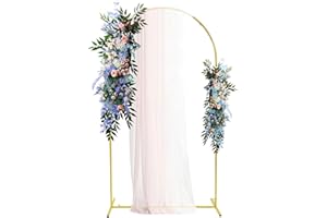Aolawco Metal Wedding Garden Balloon Arch Stand, Wedding Arch Backdrop Stand for Wedding Ceremony Birthday Party Bridal Baby Shower, Garden Floral Arch Decoration - Gold