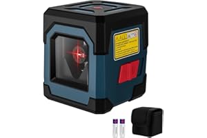 Lasernivå, RockSeed Cross Line Laser Med Självnivellerande, Vertikal och Horisontell Linje, Roterbar 360 Grader, Bärväska, Batteri Ingår
