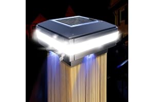 ‎GEYUEYA HOME Geyueya Outdoor Solarleuchten für Zaunpfosten, Schutzkappen IP65 wasserdicht (71-121mm, 98 x 98 mm)