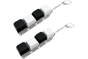 XNBTFK 2-Pack Black & White Keyboard Fidget Toy, Stress Relief Fidget Keyboard, Portable Keyboard Fidget Keychain, Office & Travel Fidget Toys, Funny Finger Keyboard Keychain Fidget Toys Without L