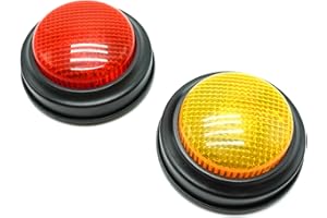 Gelabur 2-Pack Buzzer Blind Test, Buzzer pour Jeux de Questions avec 4 Sons Préenregistrés, Buzzer sonore et Lumineux, Cadeaux de Noël pour Enfants