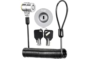 I3C Cavo di Sicurezza per Laptop, Antifurto Catenaccio con Combinazione e Filo Retrattile, Provisto di Piastra di Ancoraggio