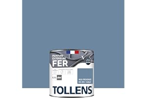 Tollens - Peinture extérieure fer 2 en 1 - Ultra Résistante - Protection antirouille - Laque Riche en Résine - Sans Sous-Couche - Entretien Facile - Satin - Bleu Provence - 0,5L = 8m2