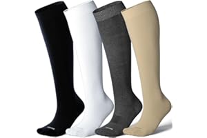 LEVSOX Bambusowe skarpety kompresyjne dla kobiet i mężczyzn 20-30 mmHg podkolanówki urocze skarpety podtrzymujące dla pielęgniarek, kobiet w ciąży, podróże