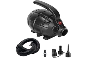 NAIMP Electric Pump, 600W High Power Electric Air Pump Automatic AC 220-240V 2 in 1 Quick-Fill Inflator Deflator with 3 Sizes Nozzle for Air Bed Mattress Inflatables Paddling Pool Beach Toys