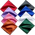 Young Arrow Satin Pocket Square Combo for Men, Wedding Handkerchief for Suits, Blazers & Tuxedo (Pack of 8) (Multicolor)