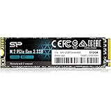 SP Silicon Power P34A60 512GB NVMe M.2 2280 PCIe Gen3 SSD, 3D TLC NAND with SLC Cache, Up to 2200MB/s, Internal Solid State D