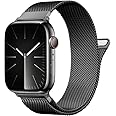 GETSABLE Stainless Steel Loop Magnetic Clasp band Compatible with iWatch Bands Ultra, iwatch band series 10 46mm Series 9 8 7 SE 6 5 4 3 2 1,(45mm/44mm/42mm/49mm, Black)