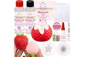 ‎FUNSHOWCASE Taba Squishy Bastelset Erdbeere Silikonform Flüssigsilikon Farbwechselndes Pigmentpulver