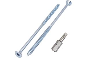 SKIR'CO (30 pezzi) Viti per Legno in Acciaio Zincato 6,0 x 150 mm, Viti a Testa Svasata Torx, Viti per Truciolare, Parzialmente Filettate