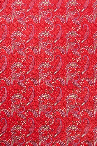 Luxury Gift Wrapping Paper - 3 sheets x (70 x 50cm) - Red Paisley - Handmade with recycled cotton