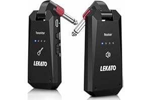 LEKATO WS-90 Système de guitare sans fil 5,8 GHz Guitare Émetteur-récepteur sans fil Câble pour guitare basse