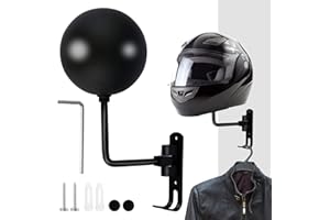 PRETTY KAURV Motorcycle Helmet Holder, Wall-Mounted 180° Swivel Motorcycle Helmet Hook Accessories Jacket Hooks, Suitable for Motorcycle, Bike, Jacket, Hat, Baseball, Football Helmet