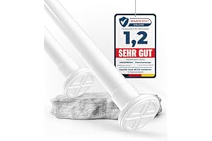 HOFACTORY MEISENBERG Bastone Tende a Pressione 110-160cm, Bianco, Ø 32 mm, Bastone Tenda Estensibile per Finestre, Divisori per Ambienti e Cucina