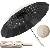 LENDOO Compact Umbrella Glegable 16 Ribs Anti-Storm, Large Folding Umbrella with Automatic Opening, Windproof, Anti-UV