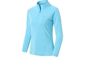 AjezMax Donna Maglia da Corsa a Maniche Lunghe 1/4 Zip Felpa Sportivo Yoga Fitness Outdoor Tops