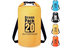 Invool Bolsa Estanca, 5L 10L 20L 30L Bolsa Impermeable Mochila Estanca Bolsa Seca, Bolsa Seca con Correa de Hombro Ajustable para Pesca, Rafting, Camping, Senderismo, Esquí, Pesca