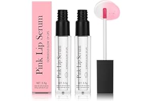 EONFAVE Magiczny błyszczyk do ust, 2 szt. Pink Lip Serum, Color Changing Lip Plumper, Hydrating Pink Lip Oil, serum do ust do pielęgnacji ust, różowa esencja, długotrwałe nawilżenie, regeneracja