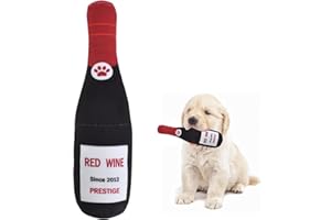 Zimoer Giocattoli per Cani con Squeak, Giocattoli di Peluche per Cane, Bottiglia di Vino Rosso in Peluche 22 cm, Giochi con Squeak per Cuccioli Cani di Taglia Piccola Media Grande Animali Domestici