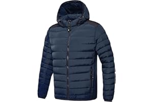 TONY BACKER Giubbotto Invernale Uomo Antivento con Cappuccio Rimovibile Regolabile e Tasche Interne ed Esterne Caldo Morbido Resistente L1202