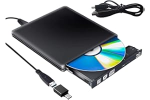 PIAEK External Blu Ray DVD Drive 3D,USB 3.0 Bluray Disc Burner Reader Burner Slim BD CD DVD RW ROM for PC Mac Windows 7 8 10 XP Linxus (Black)