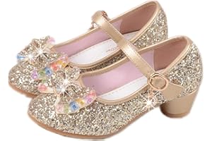 YOGLY Mädchen Prinzessin Schuhe ELSA Glitzer Sandalen Flamenco Schuhe Kristall Schuhe Hochzeitsschuhe Festschuhe