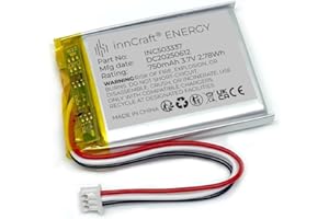 Akumulator Litowo Polimerowy innCraft Energy 750mAh 3.7V, 40x33x5 Model 503337 3P Molex 51021-030 1.25mm konektor