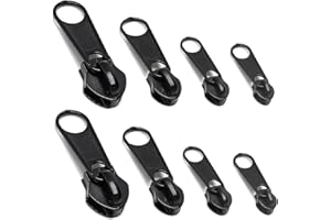 JOYVOX 8Pcs Durable Zipper Pull Replacement Set - Universal Zinc Alloy Zips, Easy DIY Repair Kit for Bags, Jackets, Tent, Detachable Zip Repair Kit