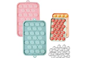 LCOUACEO Runde Eiswürfelform Silikon, 2 Stück Eiswürfelformen Rund Bälle Eiswürfelbehälter für Gefrierschrank Kreis Whiskey, Tee, Eis, Cocktail, Eiswürfelform Geeignet für Backofen, Spülmaschine, Kühlschrank