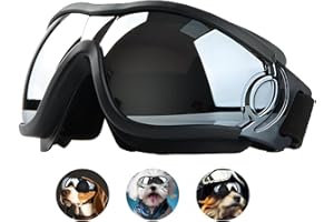 dellyy Gafas de Sol para Mascotas, Gafas de Protección para Perros Ajustables, Anti UV, Gafas de Perro(Negro)