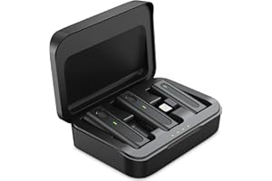 Leereel 2 Stück Lavalier Mikrofon Wireless für iPhone iPad, Plug-Play Mini Ansteckmikrofon Kabellos mit Ladehülle für Vlog, YouTube, TikTok, Videoaufnahme, Keine App und Bluetooth erforderlich