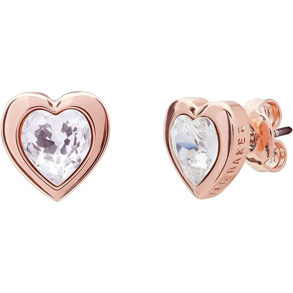 Orecchini A Cerchio Ted Baker Harrye, Piccoli Cuori, Colore Argento Metallizzato