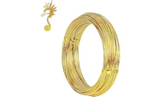 ZSYIULIA 18 Gauge Aluminum Craft Wire 1mm 165 Feet,Gold Bendable Sculpting Metal Wire,Metal Crafting Wire for Sculpting,Wreath Craft,Floral Making,Jewelry Making,Weaving and Wrapping Gold Wires