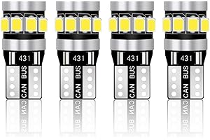 Caraok 4pcs lampadine W5W t10 led canbus luce targa 6000k no error Auto Lampada 194 168 12 Leds 2835SMD 12V per luce di posizione,Interior Segnale, Cupola, Cruscotto Bianco
