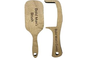 DORUGAGE 2 Bald Man Comb | Bald Joke Presents for Men | Wooden Hairbrush Comb Toys Joke Pranks for Adults | Novelty Bald Head Joke Presentsfor Dad, Friends