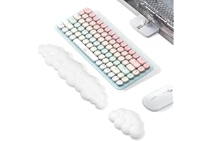 CHRI Podkładka pod nadgarstek, klawiatura i mysz, zestaw White Cloud, podkładka pod nadgarstek, miękka pianka z pamięcią kształtu, podkładka pod nadgarstek, podkładka pod nadgarstek, z antypoślizgową