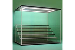 Nonemey Vetrina in Acrilico Trasparente con Luce a Led,2/3/4/5/6 Tier Teca Espositiva di Immagazzinaggio,Organizzatrice Antipolvere Vetrina Espositiva per Collezionismo((Nero, 6Tier-49x30x40 cm)