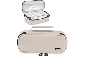 wonsar Piórnik o dużej pojemności, 4 przegródki, dla dziewcząt, chłopców, nastolatków, do szkoły i biura, jasnobrązowy, Simple