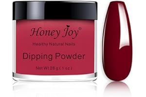 HONEY JOY 28g/Box Fine Rossi Nail Dipping Powder Red Wine Dark Dip Powder Nail Kit,Like Gel Polish Effect, Even & Smooth Finishing (no.19)…